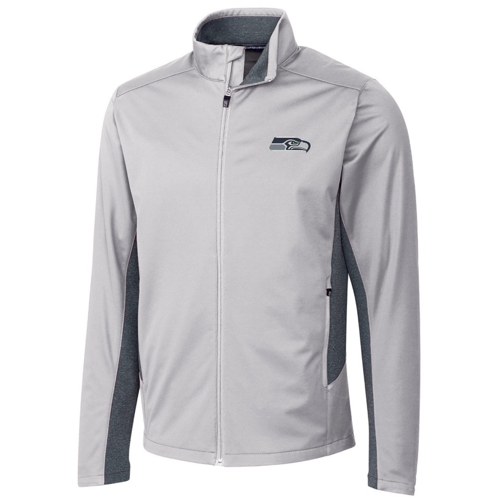 Cutter & Buck Navigate gray Seattle Seahawks soft shell full zip jacket sz large